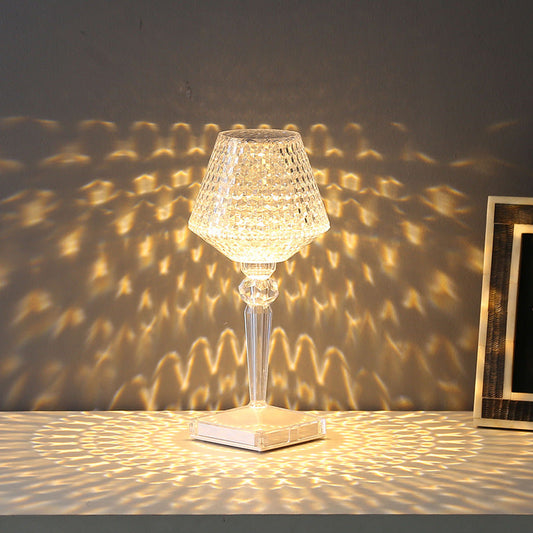 Dimmable Crystal Table Lamp with USB Charging