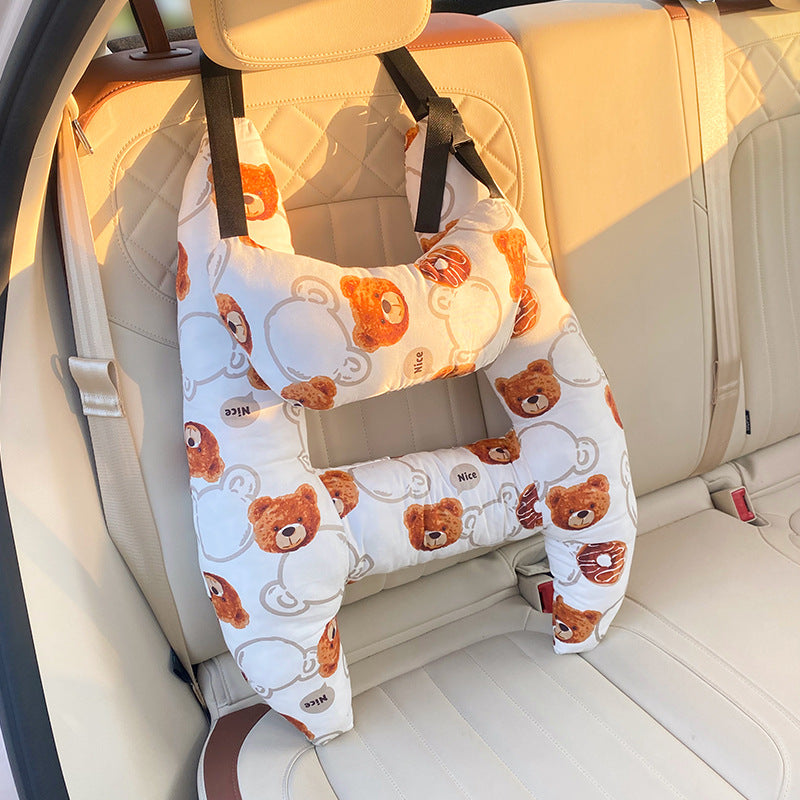 Children's Travel Pillow with Neck Support – Soft Cotton Blend, Fun Designs