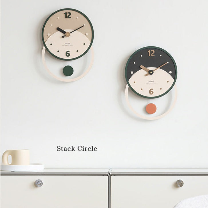 Nordic Minimalist Silent Wall Clock in Walnut and Acrylic