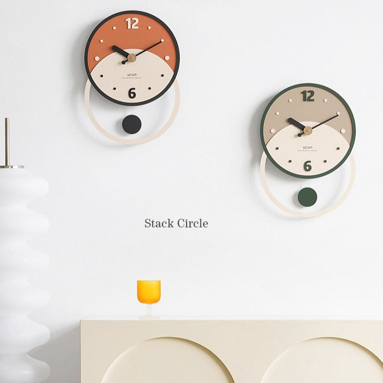 Nordic Minimalist Silent Wall Clock in Walnut and Acrylic