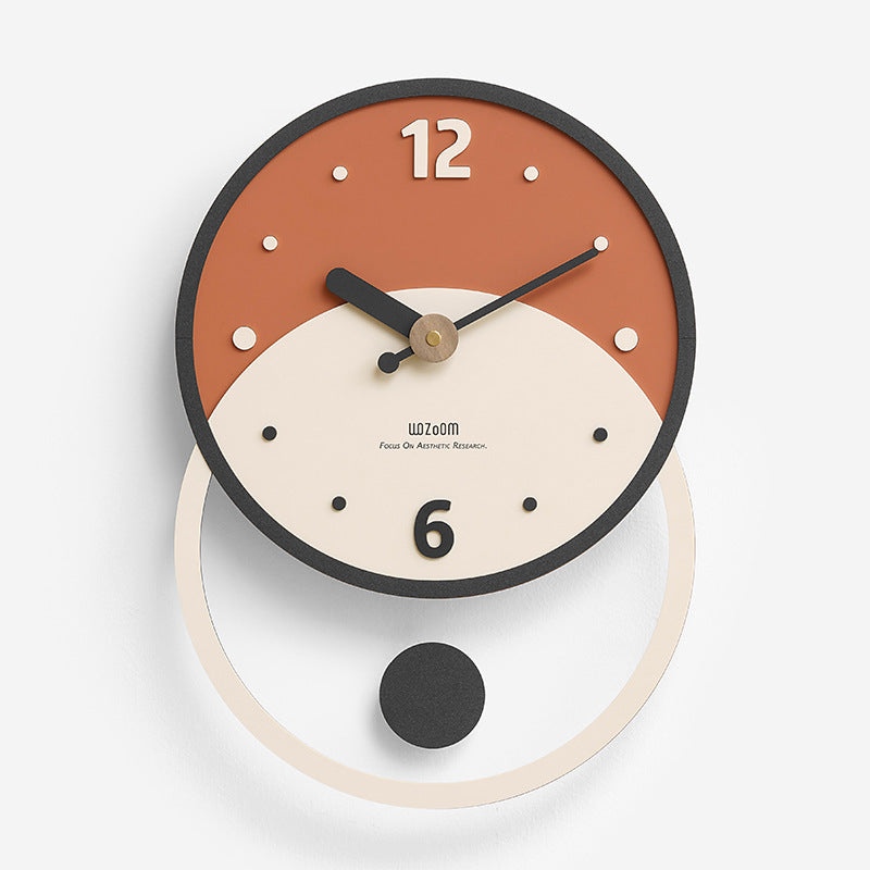 Nordic Minimalist Silent Wall Clock in Walnut and Acrylic