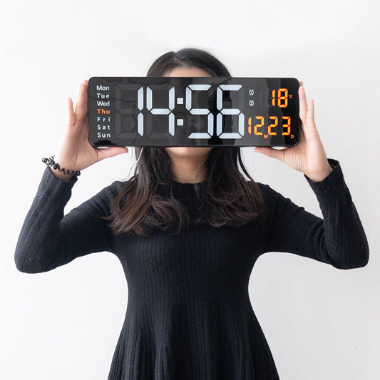 Scandinavian Digital Clock with 16-Inch Display and Remote Control
