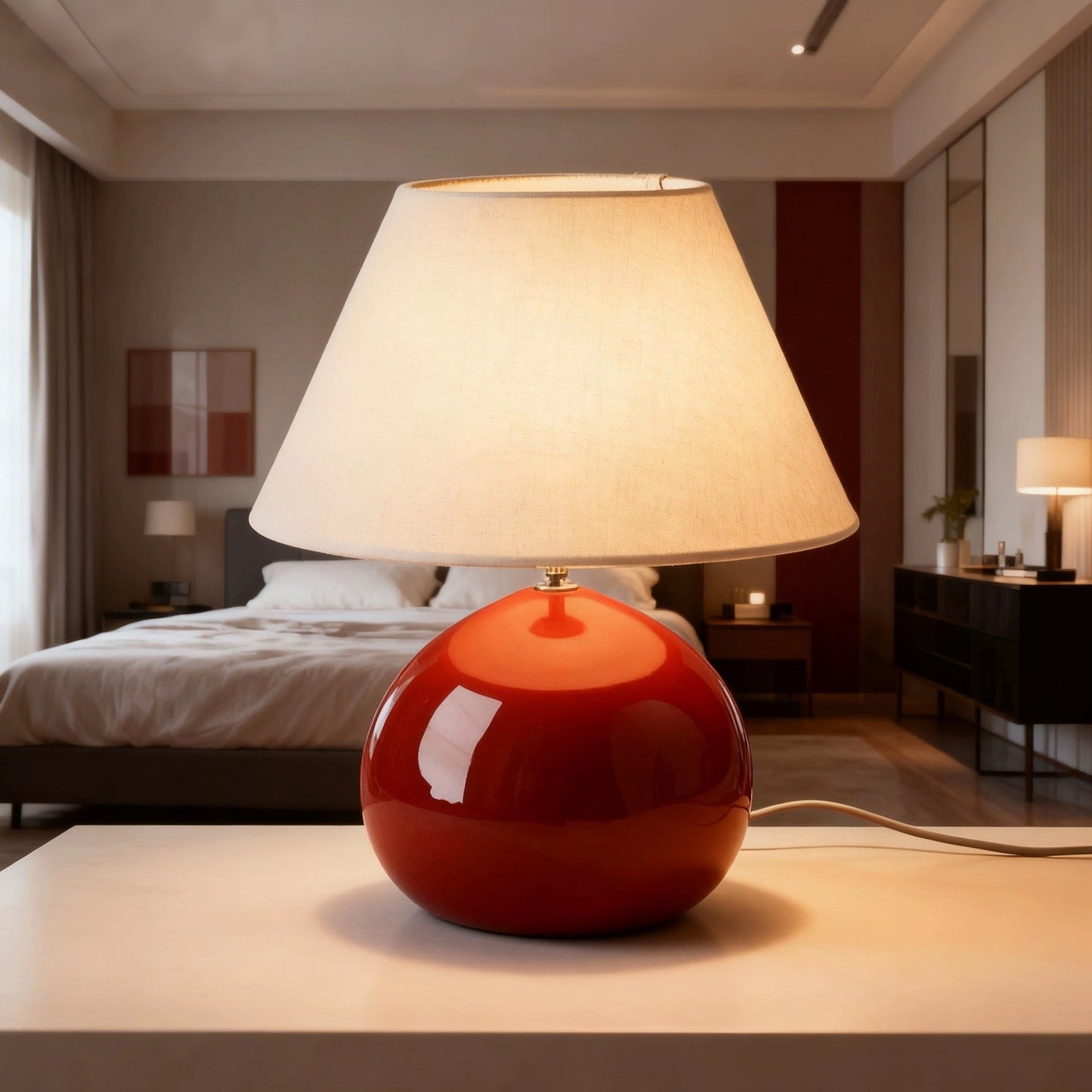 Vintage French Chestnut-Style Table Lamp