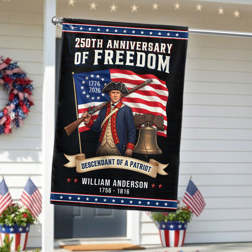 Custom Printed 250-Year Patriot Flag for Indoor Outdoor Use