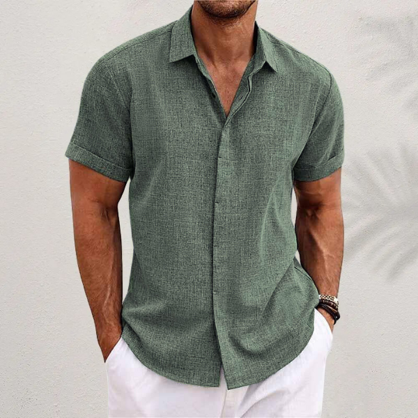 Men's Breathable Linen Short Sleeve Shirt