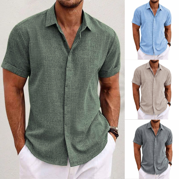 Men's Breathable Linen Short Sleeve Shirt