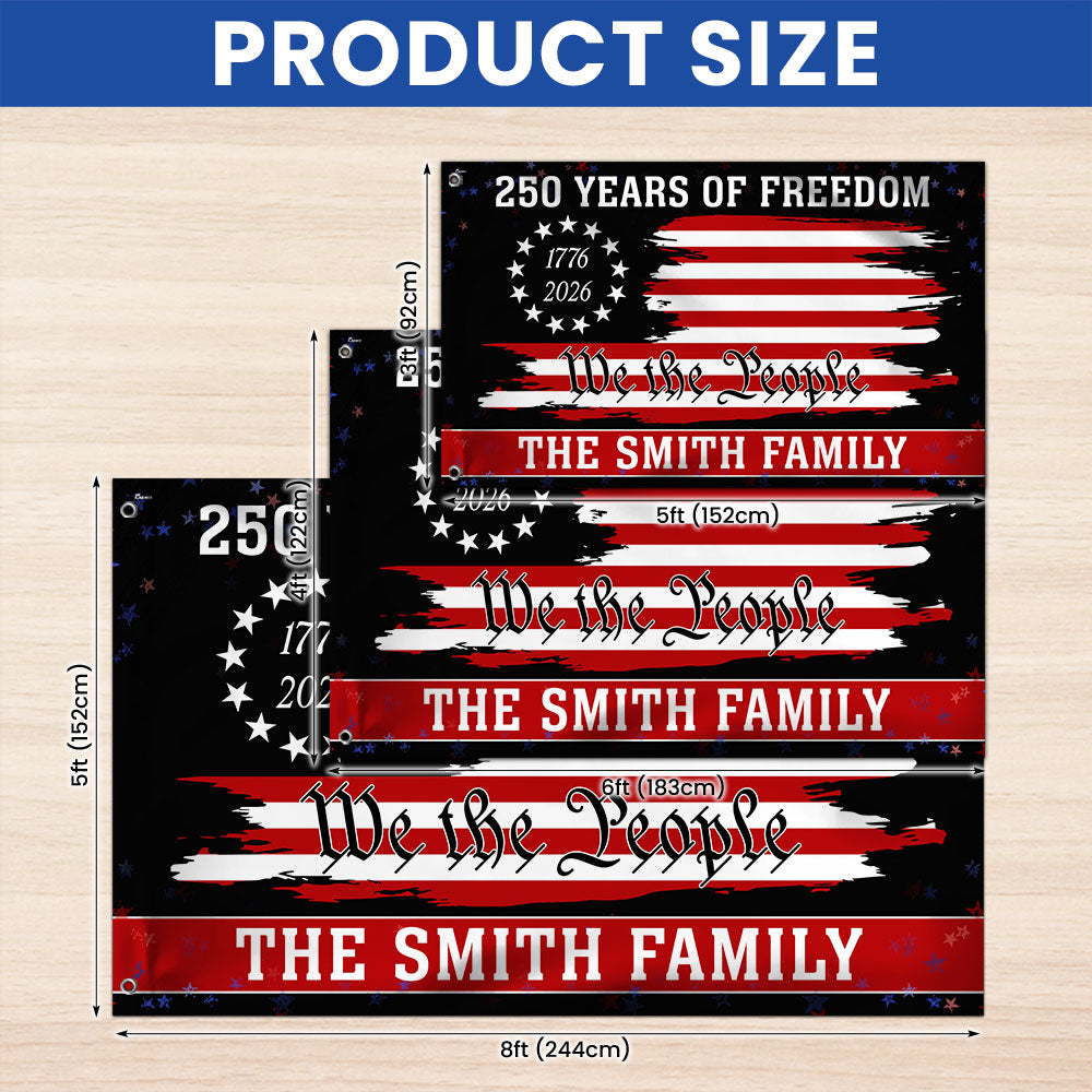 Custom We The People Patriotic Canvas Flag - 250th Anniversary 1776-2026
