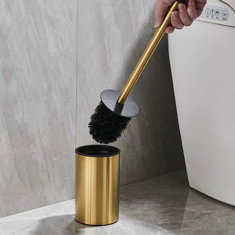Stainless Steel Standing Toilet Brush Set