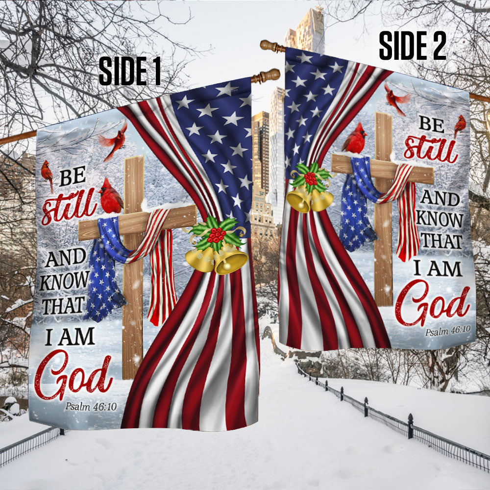 Jesus Christ Cross Flag Be Still And Know That I Am God