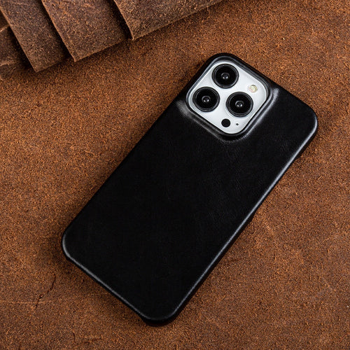 Genuine Leather iPhone Case with MagSafe Compatibility