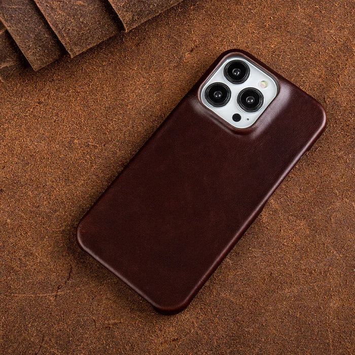 Genuine Leather iPhone Case with MagSafe Compatibility