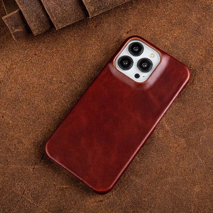Genuine Leather iPhone Case with MagSafe Compatibility