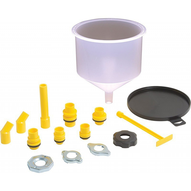 Spill Proof Engine Oil Funnel Kit with Adapters