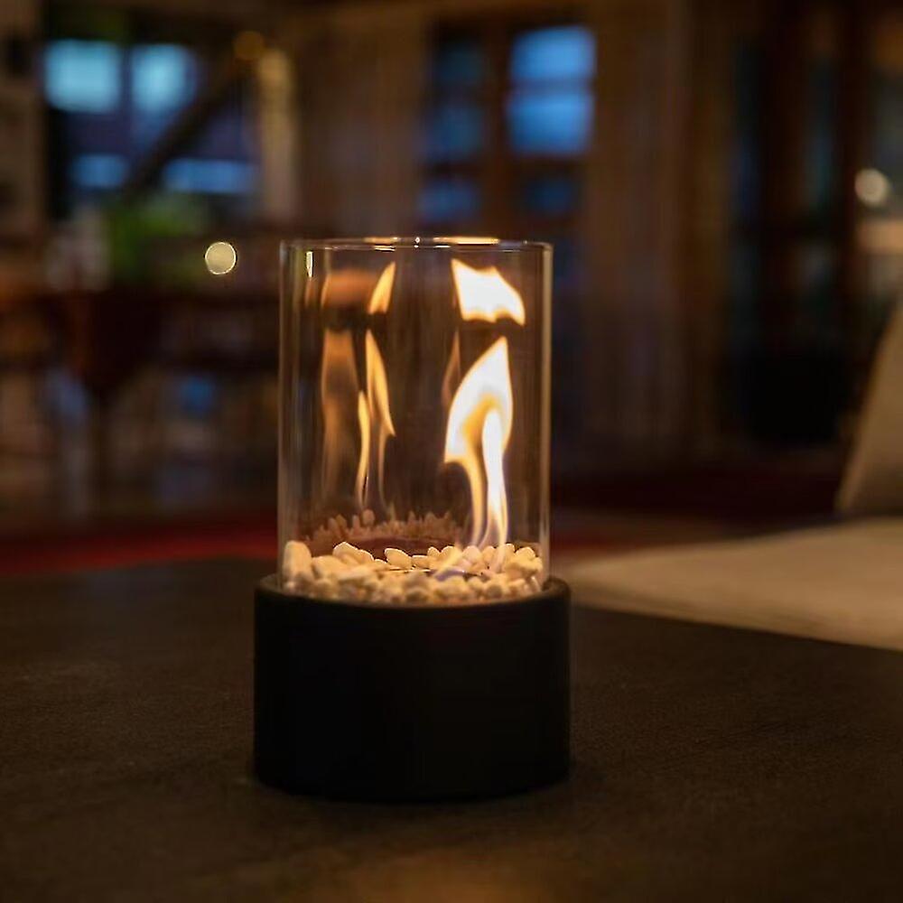 Elegant Glass Flame Oil Lamp with Metal Base