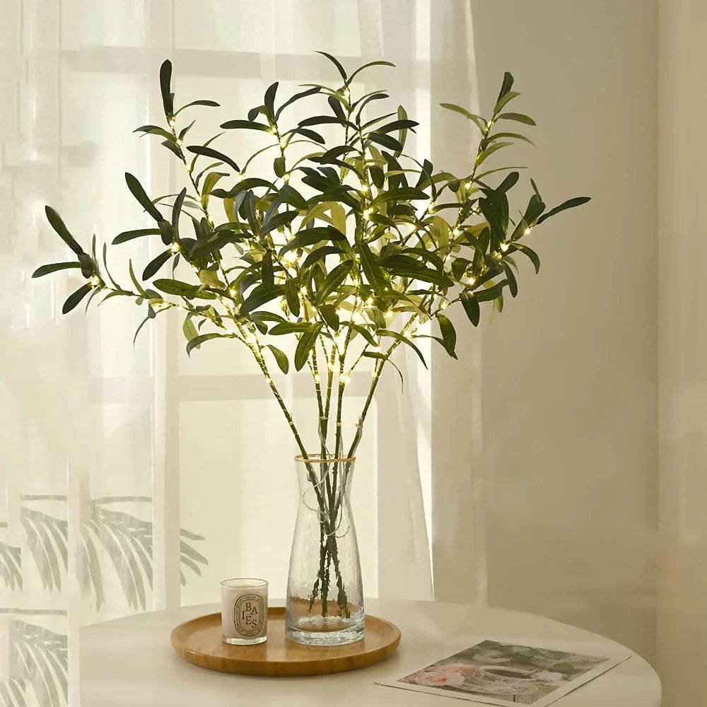 LED Lighted Artificial Branch Table Lamp with Bendable Twigs