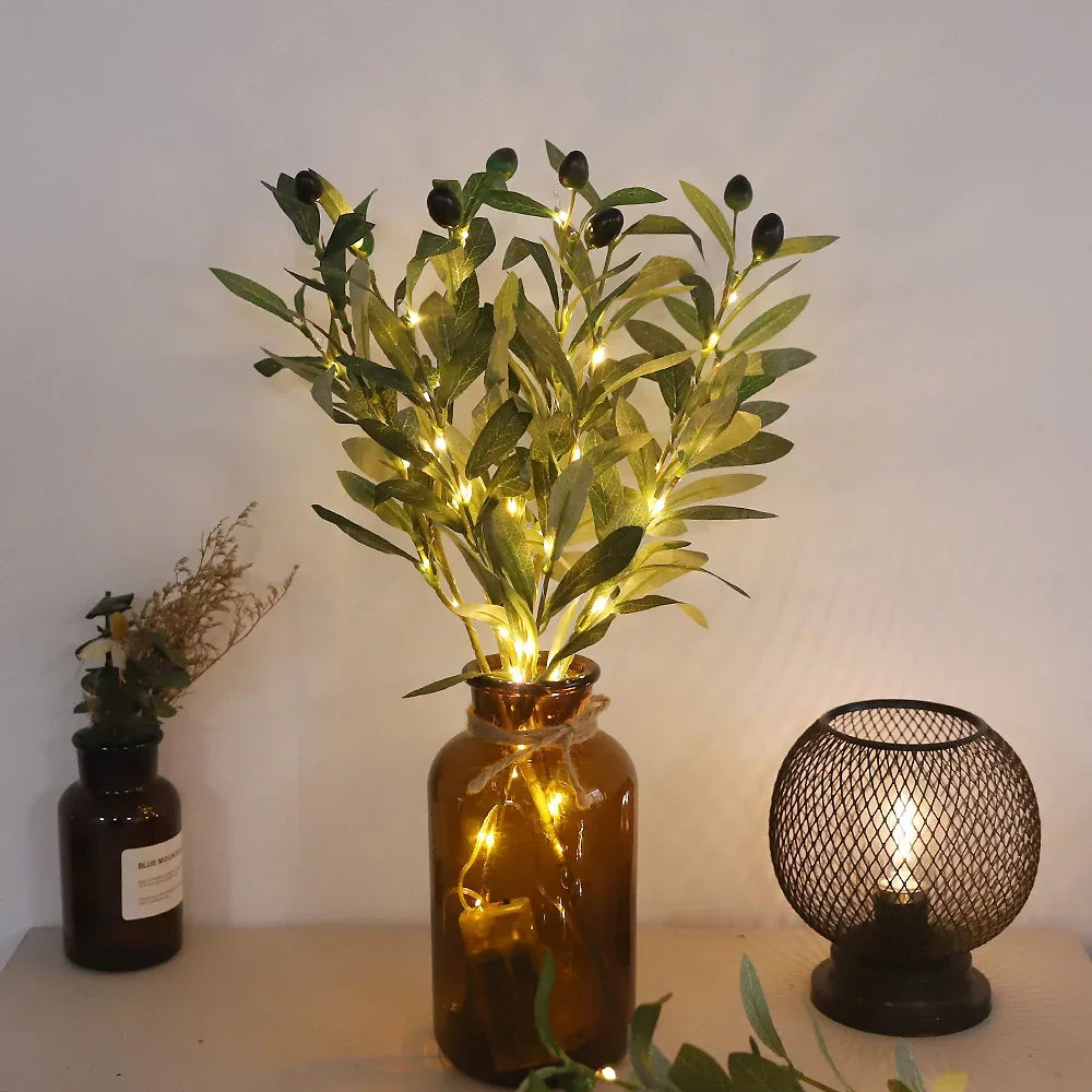 LED Lighted Artificial Branch Table Lamp with Bendable Twigs