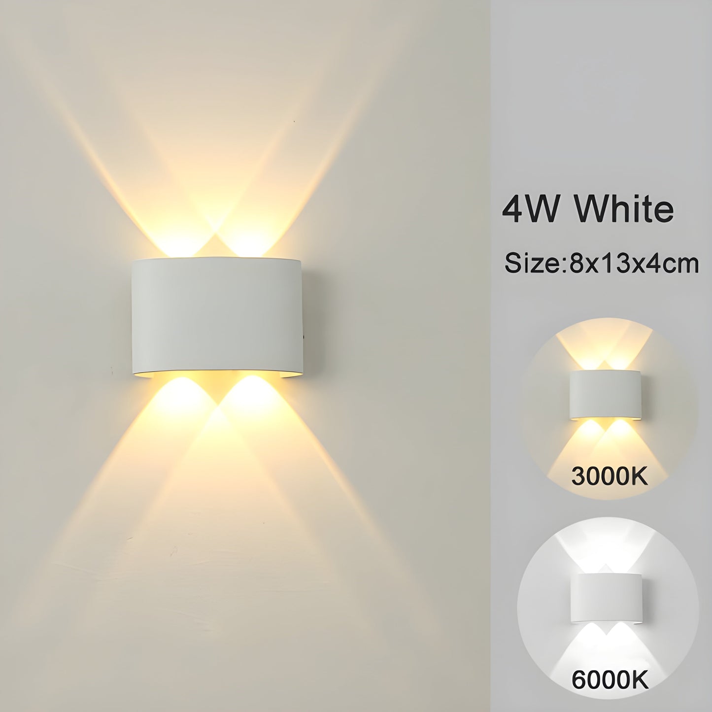 LED Wall-Mounted Up/Down Lights for Indoor and Outdoor Use