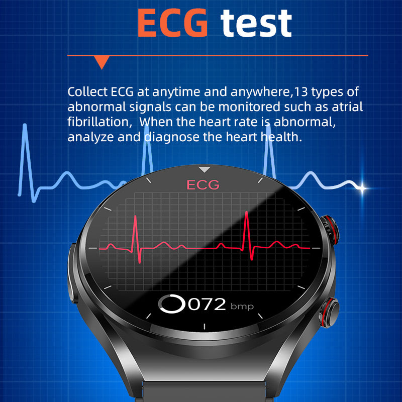 Smartwatch Health Tracker with ECG, Blood Sugar & Heart Rate Monitoring
