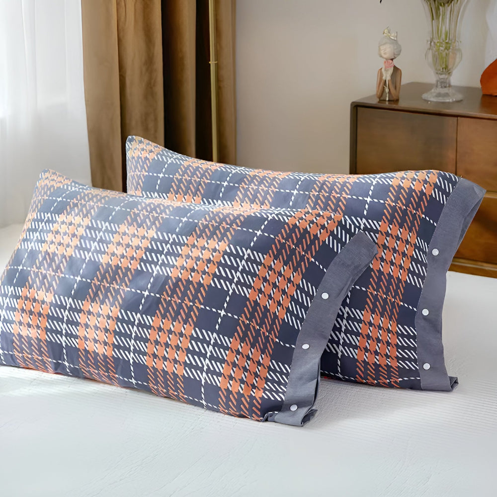 Pure Cotton Buttoned Pillowcase for Soft Breathable Comfort