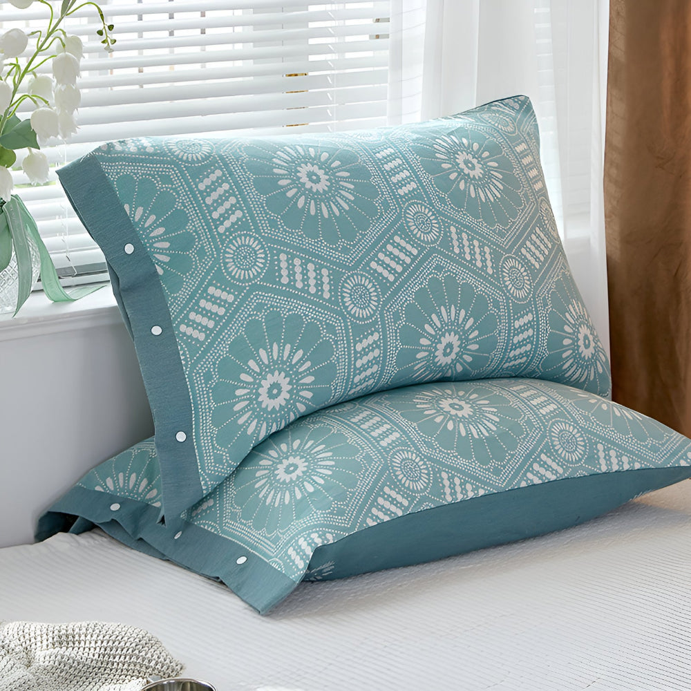 Pure Cotton Buttoned Pillowcase for Soft Breathable Comfort