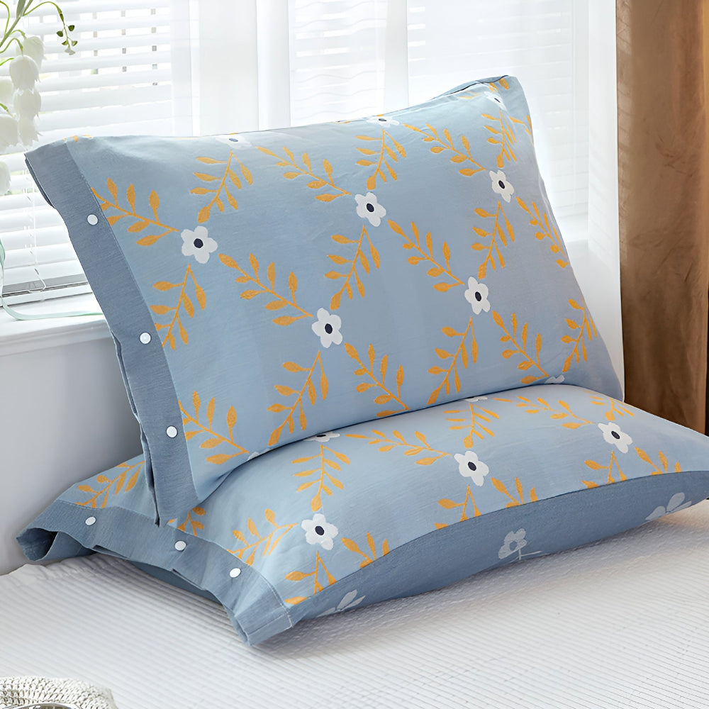 Pure Cotton Buttoned Pillowcase for Soft Breathable Comfort
