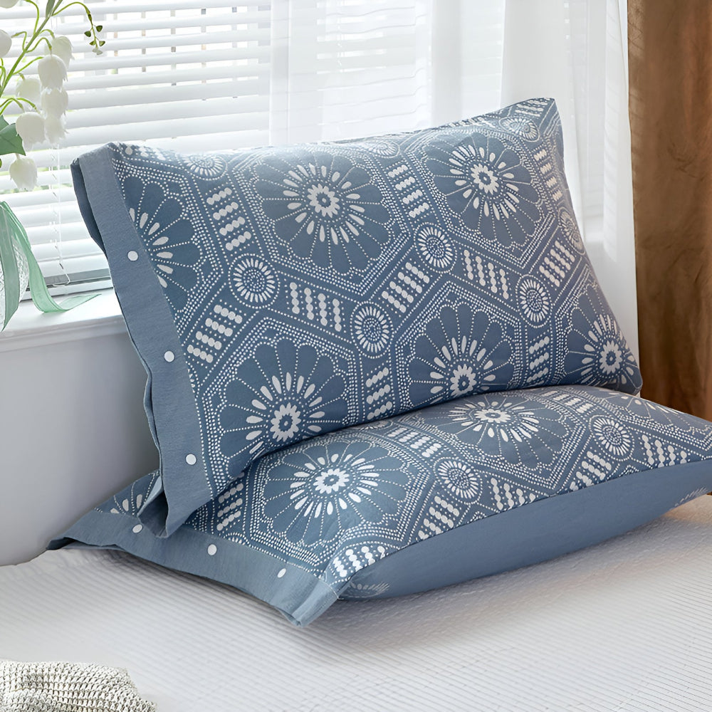 Pure Cotton Buttoned Pillowcase for Soft Breathable Comfort