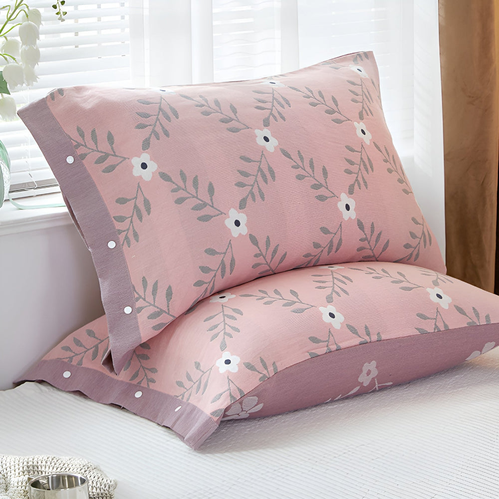 Pure Cotton Buttoned Pillowcase for Soft Breathable Comfort