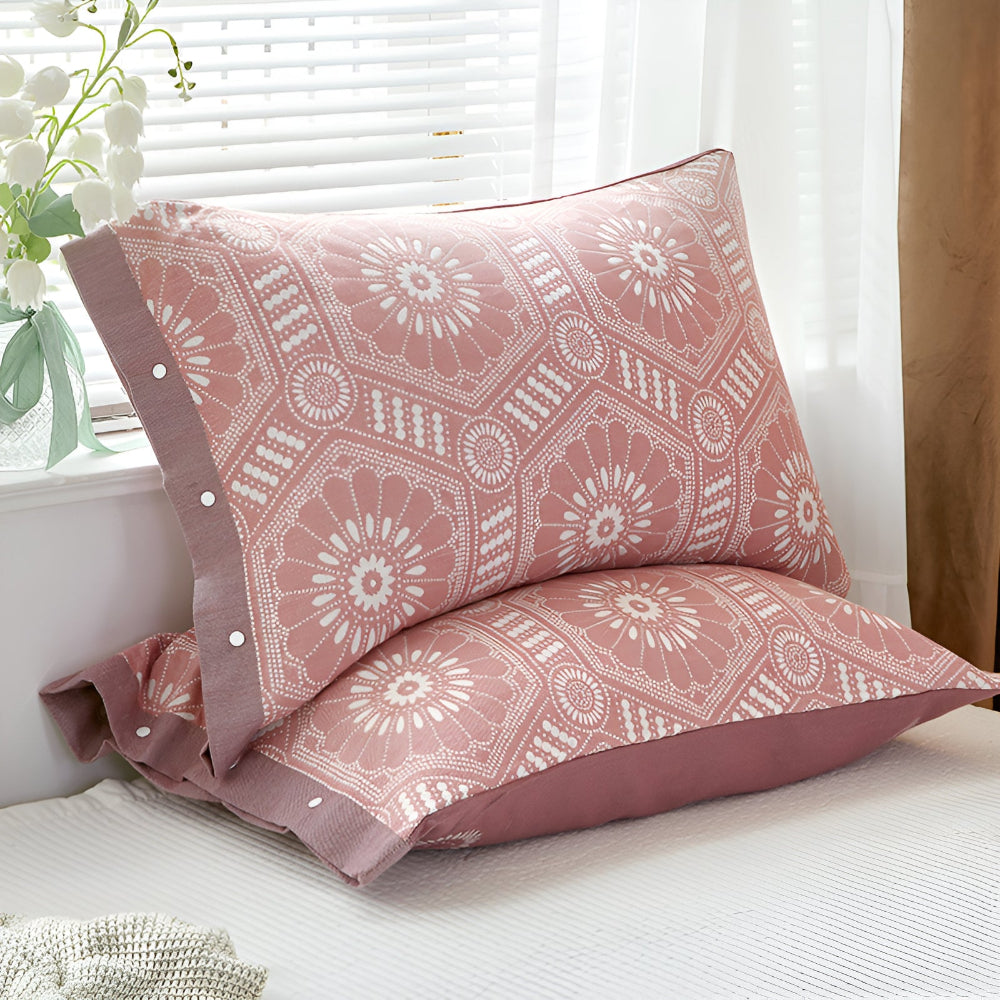 Pure Cotton Buttoned Pillowcase for Soft Breathable Comfort