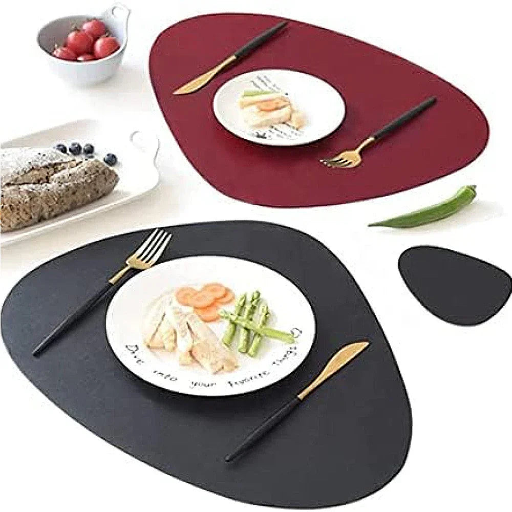 Irregular Shape Waterproof PU Leather Placemats