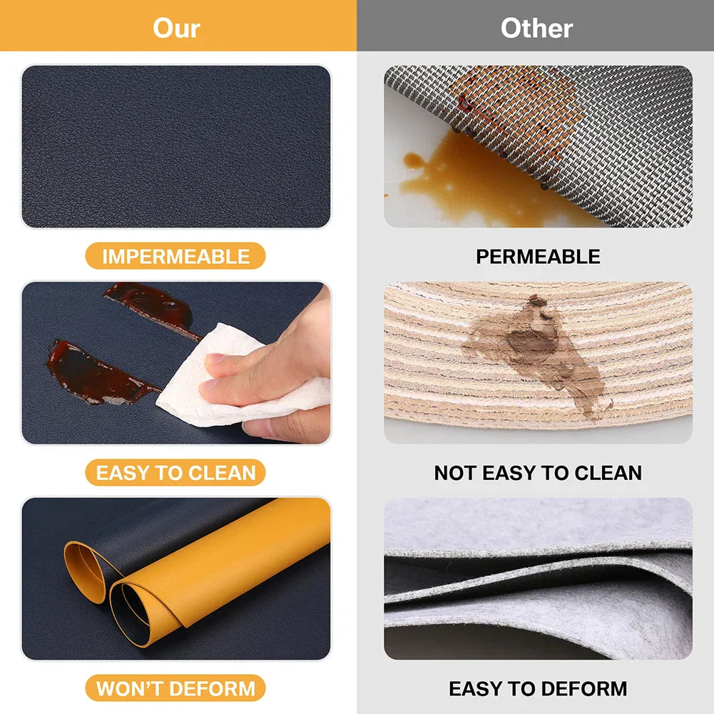 Irregular Waterproof Leather Placemats Set