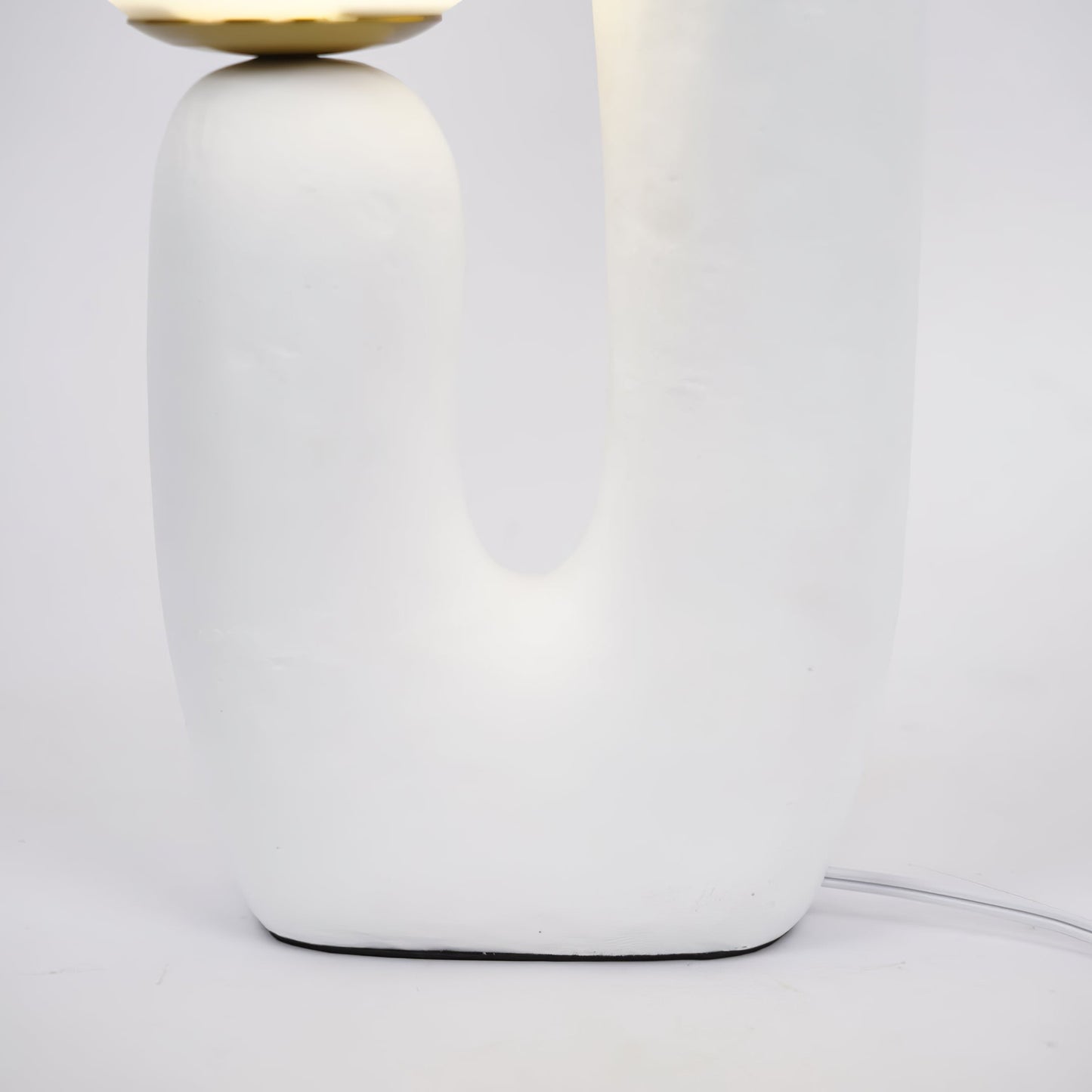 Contemporary Resin and Glass Table Lamp with Natural Accent
