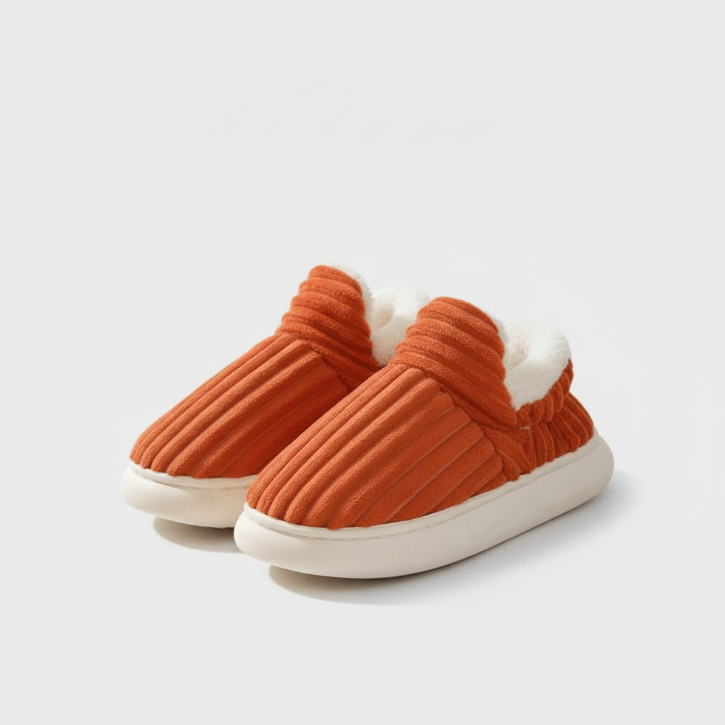 Warm Vegan Fleece House Slippers with Orthopedic Support
