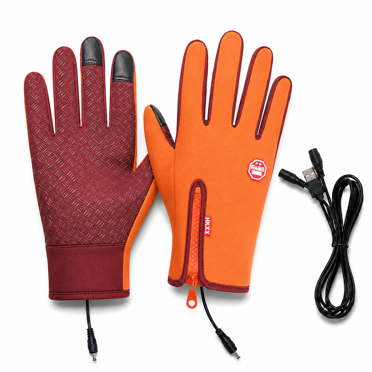 USB Heated Winter Gloves with Touchscreen and Waterproof Design
