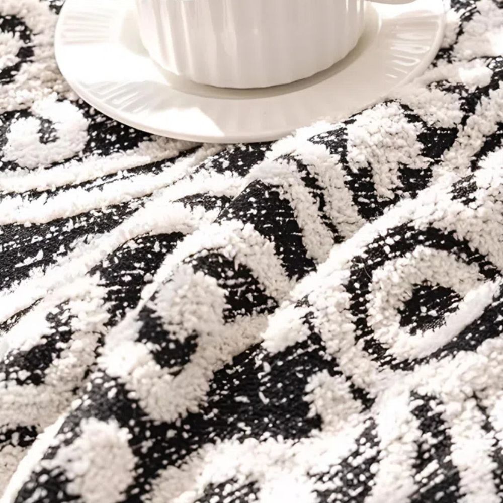 Ornamental Jacquard Sofa Cover with Fringed Edges