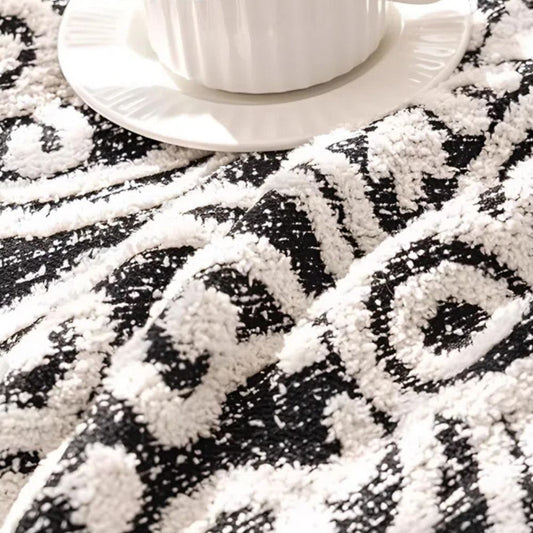 Ornamental Jacquard Sofa Cover with Fringed Edges