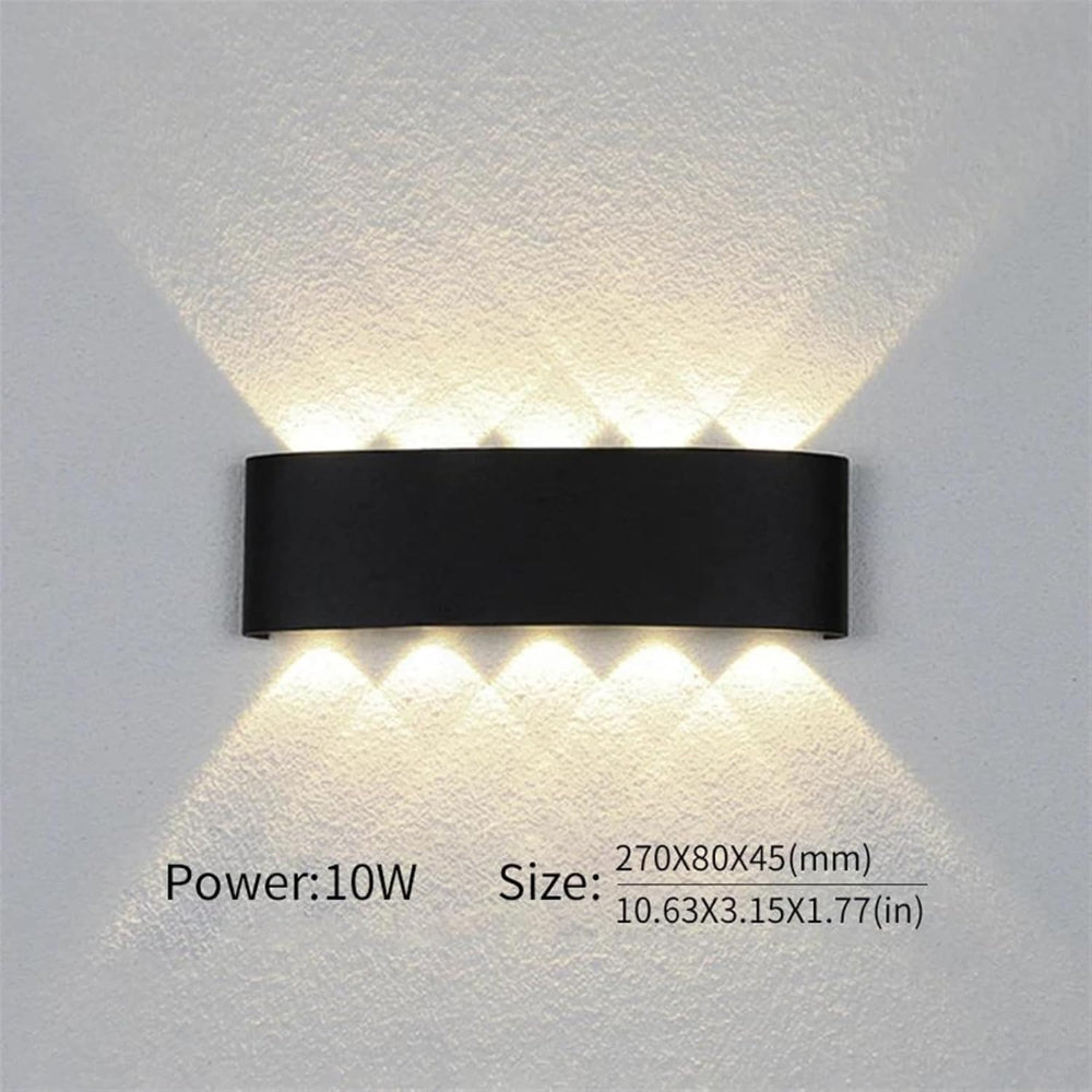 Modern LED Wall Sconce with Up and Down Beam Effect, Waterproof Aluminum Design