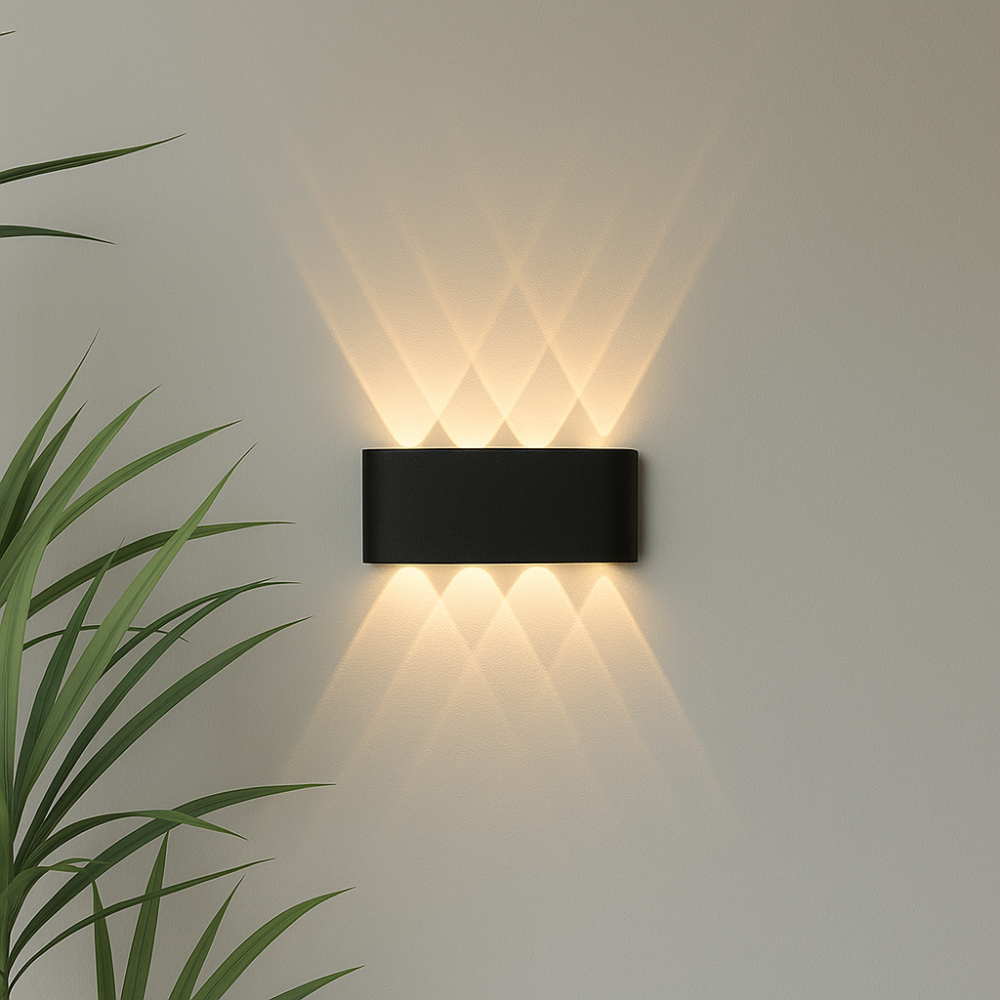 Modern LED Wall Sconce with Up and Down Beam Effect, Waterproof Aluminum Design