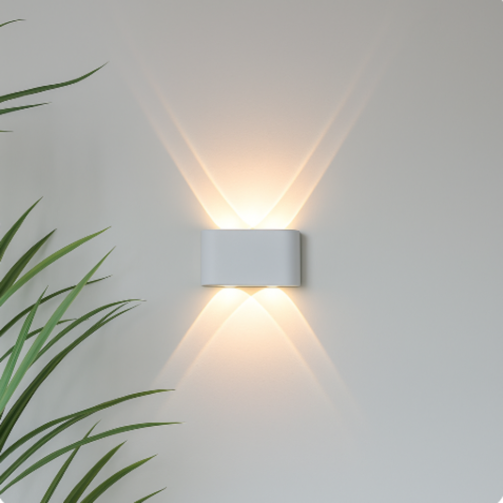 Modern LED Wall Sconce with Up and Down Beam Effect, Waterproof Aluminum Design