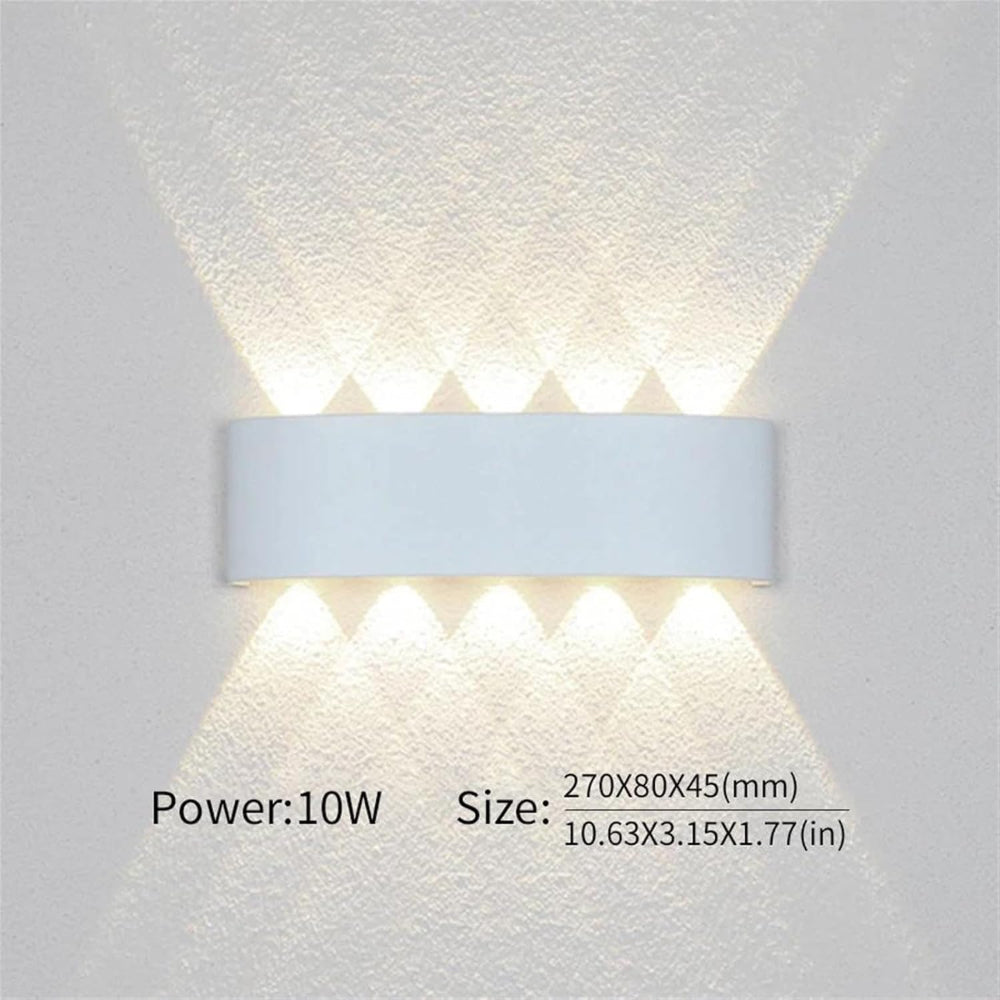 Modern LED Wall Sconce with Up and Down Beam Effect, Waterproof Aluminum Design