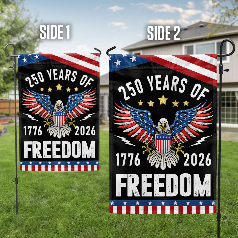 America 250th Anniversary Freedom Flag - Custom Printed Canvas, Double-Sided, UV Resistant