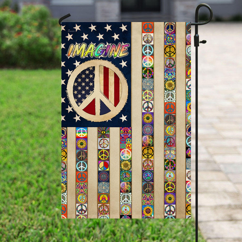 Double-Sided Peace Sign Hippie Flag - Custom Canvas Decor