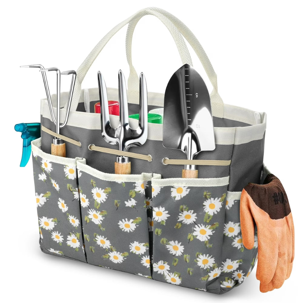 Floral Oxford Garden Tool Organizer Bag