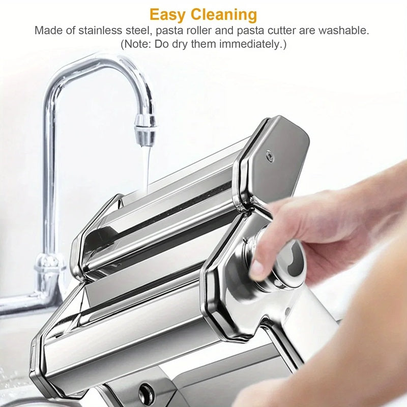 Stainless Steel Pasta Maker with 6 Thickness Settings
