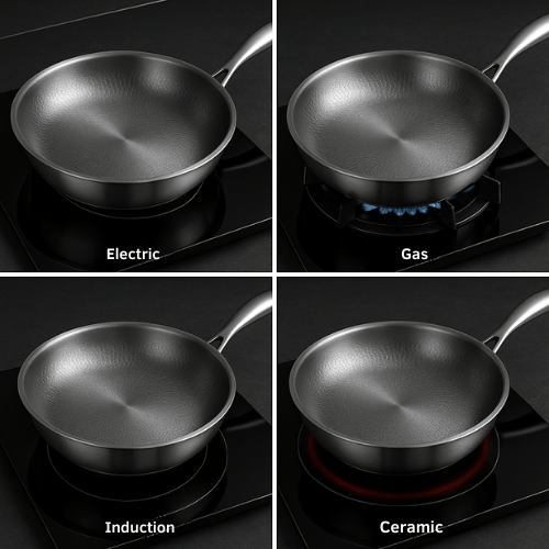 Titanium Nonstick Frying Pan for All Heat Sources, Scratch-Resistant