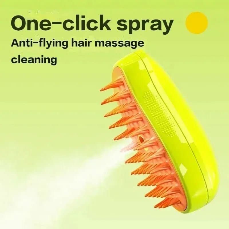 Steam Brush for Pets with Gentle Grooming and Hair Removal