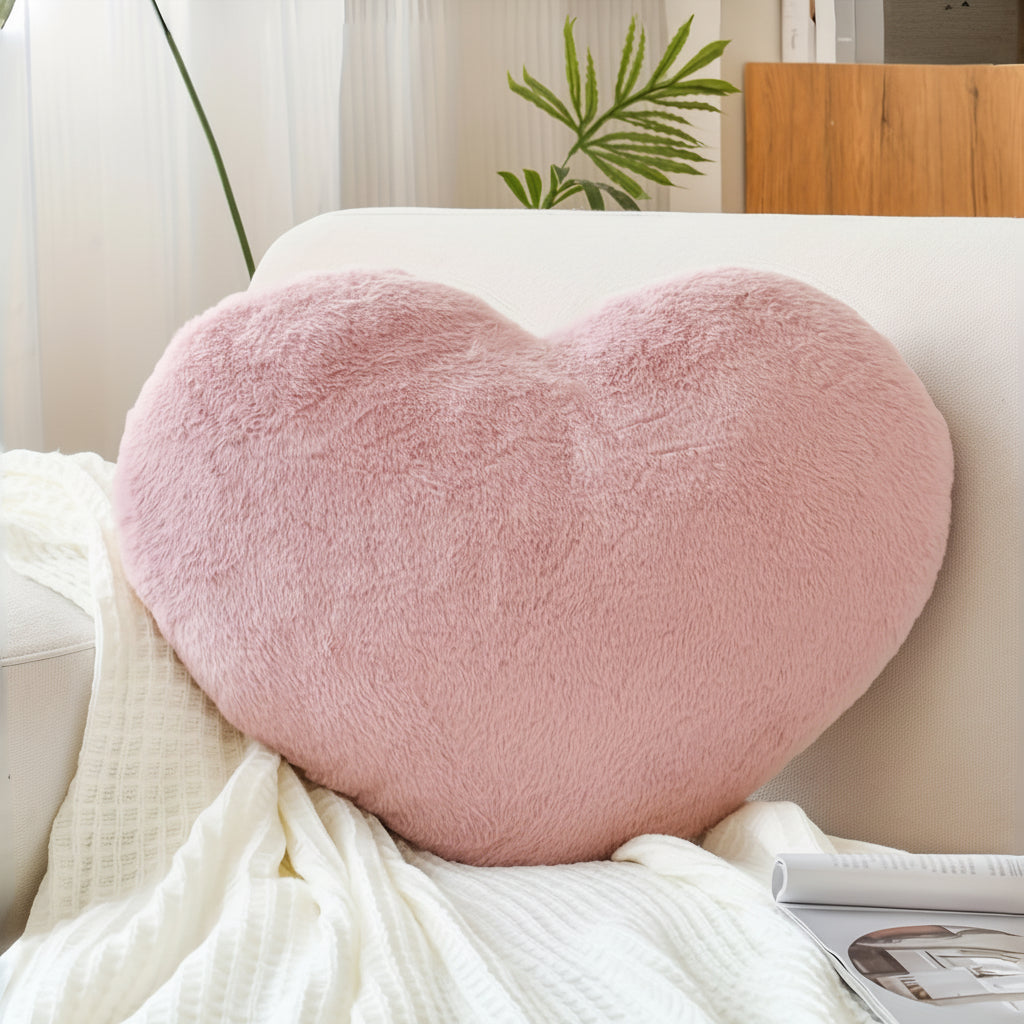 Soft Pink Heart Shaped Plush Pillow for Valentine’s Day Gift