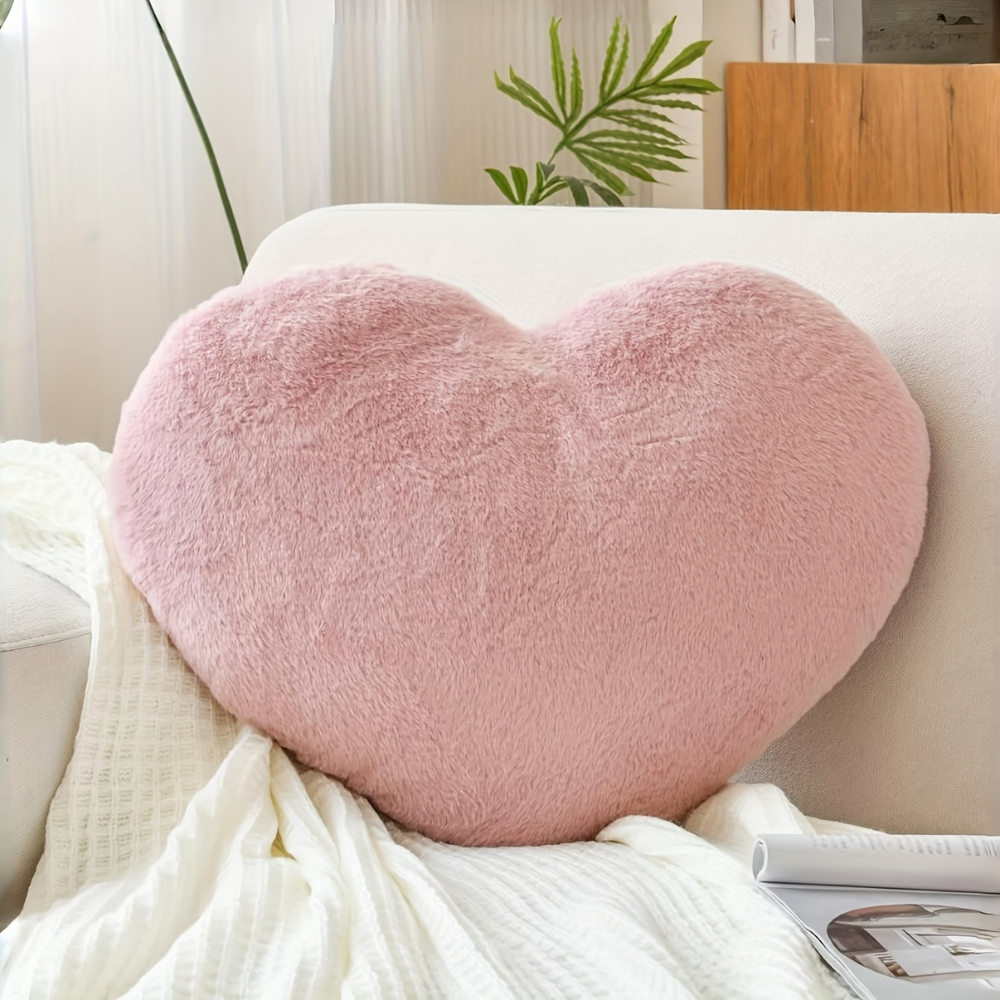 Heart Shaped Plush Throw Pillow for Cozy Home Decor