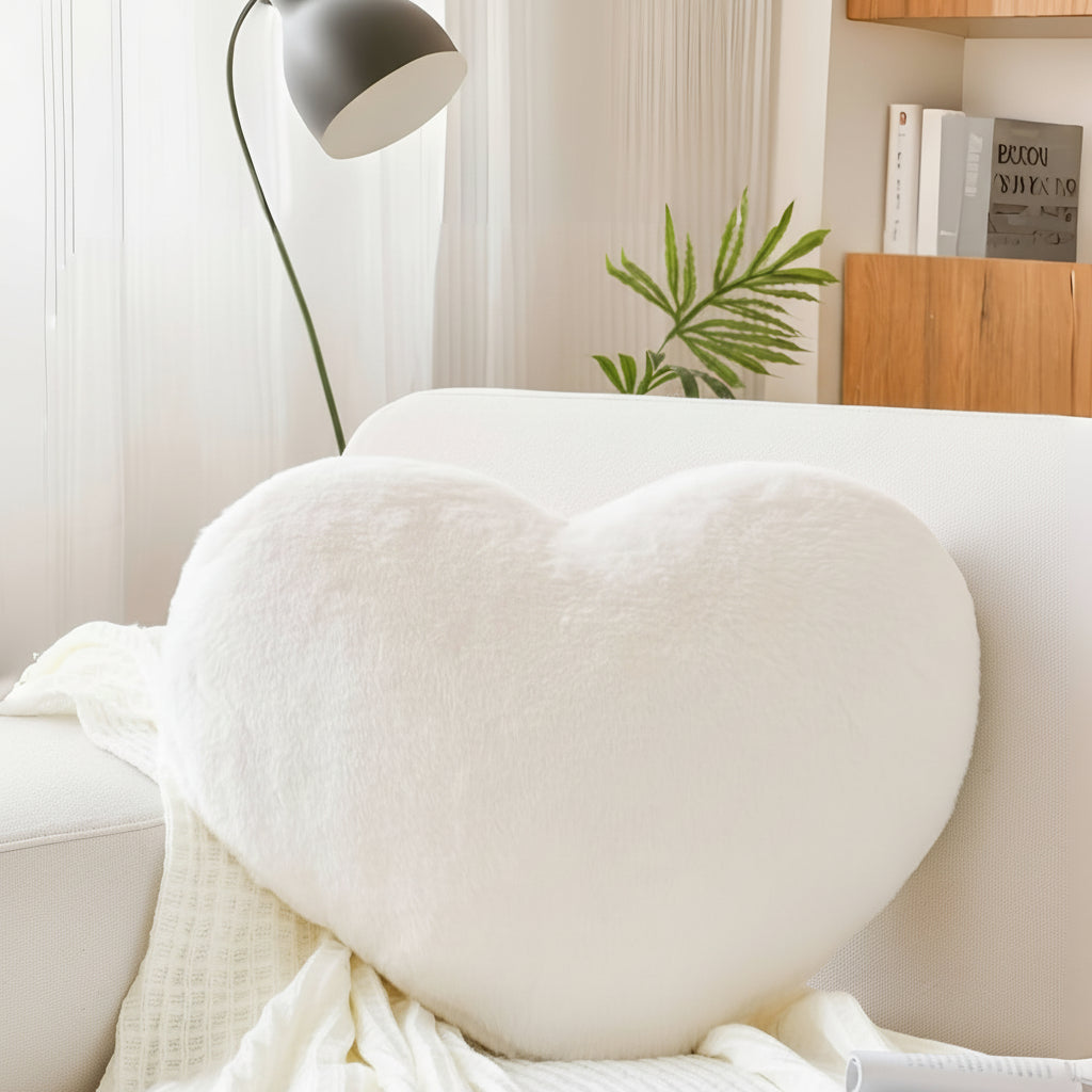 Heart Shaped Plush Throw Pillow for Cozy Home Decor