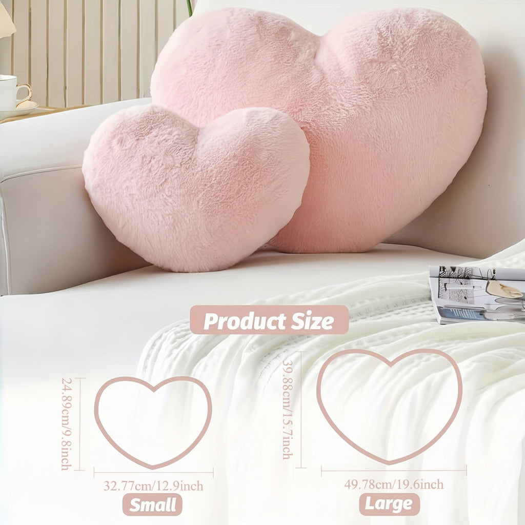 Heart Shaped Plush Throw Pillow for Cozy Home Decor