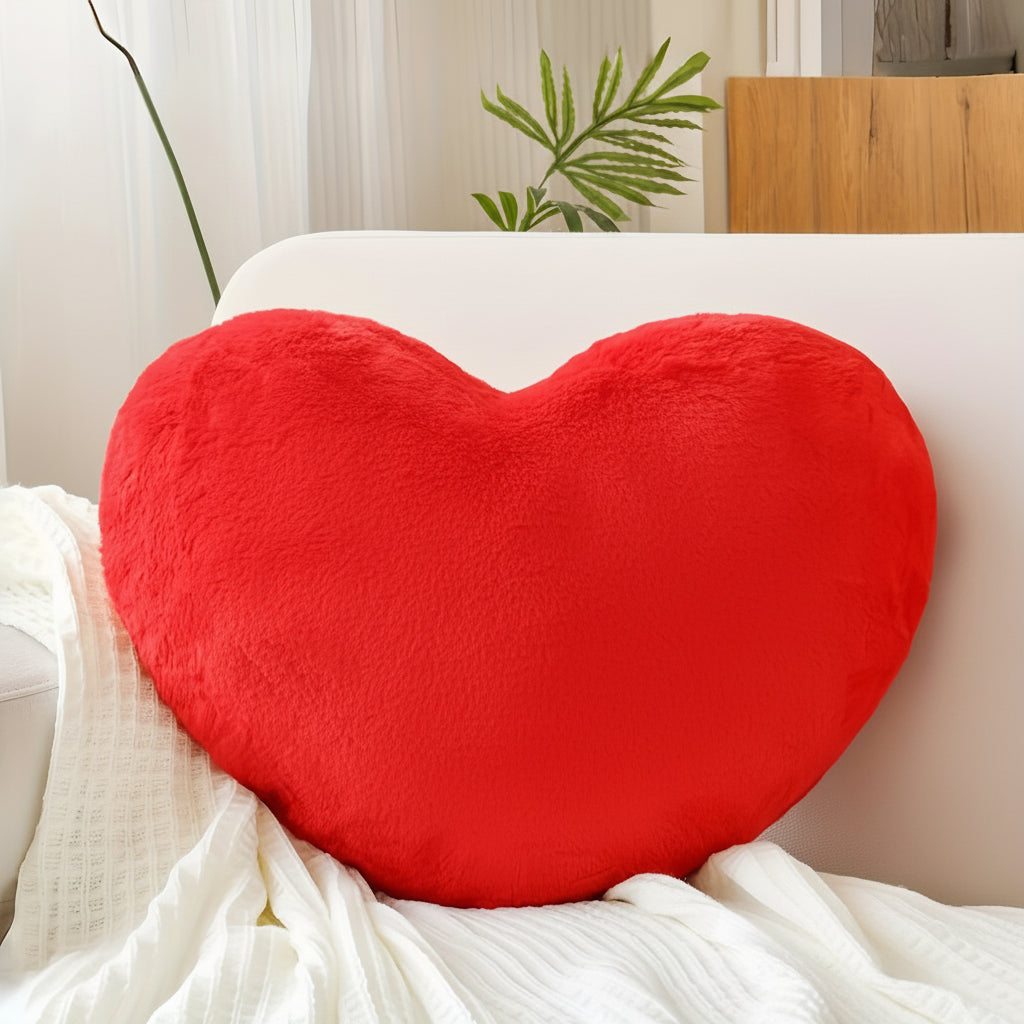 Heart Shaped Plush Throw Pillow for Cozy Home Decor